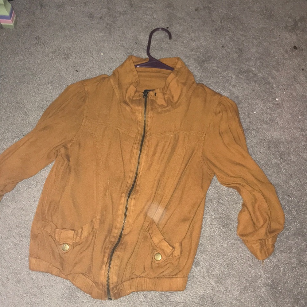 Burnt sienna zipper up shirt